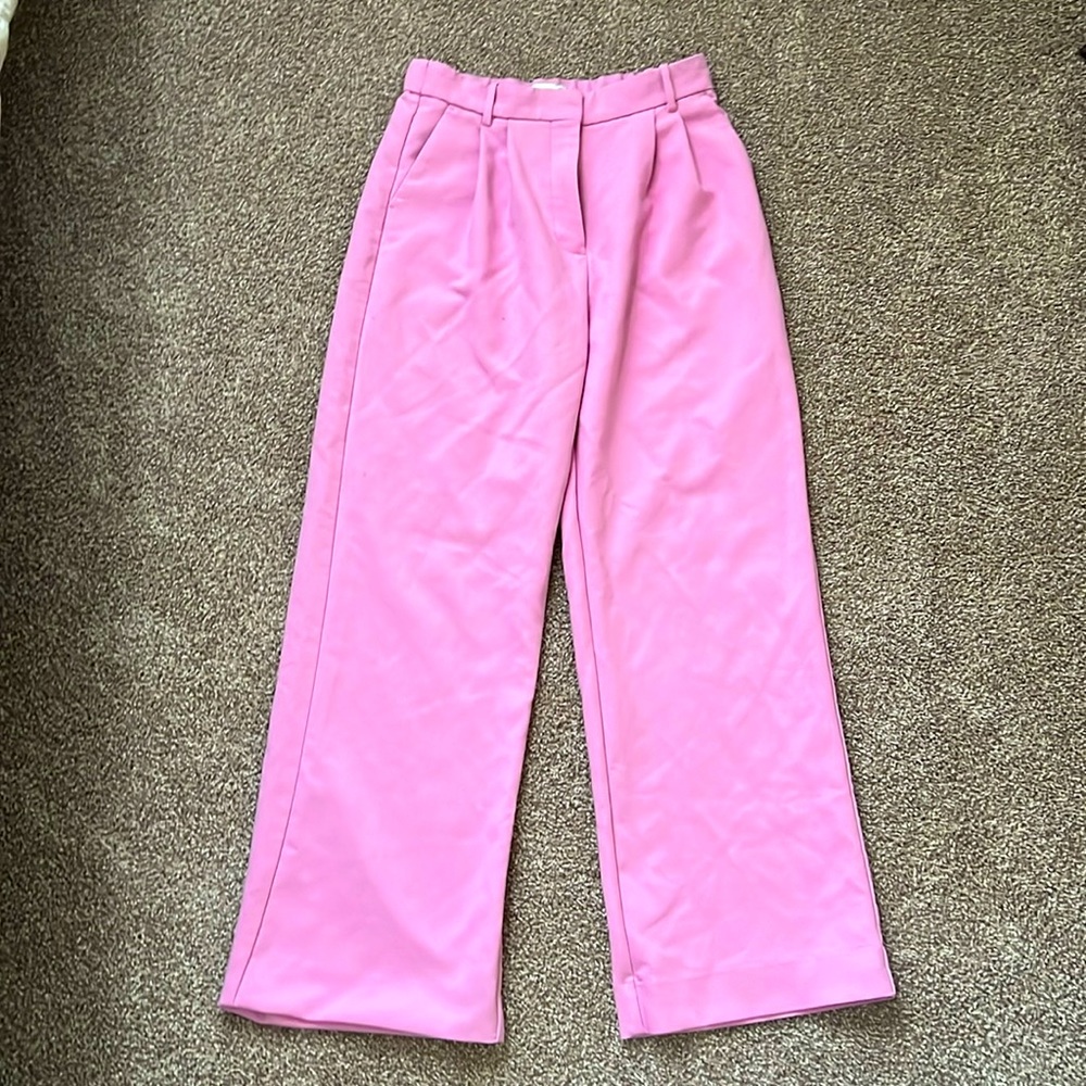 Pink Abercrombie & Fitch Wide Leg Trousers